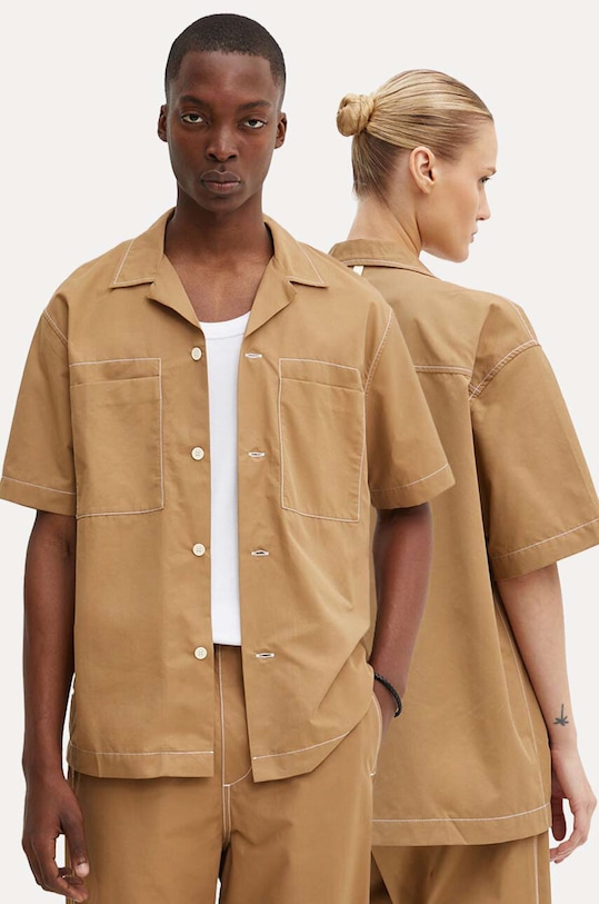 Košeľa Sunnei relaxed béžová RTWXSHR004