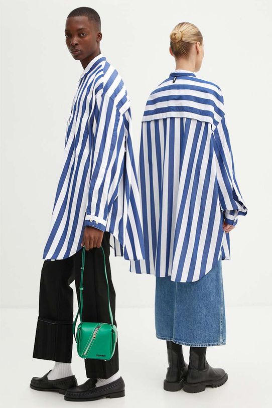 Sunnei camasa din bumbac cu modele albastru RTWXSHR008