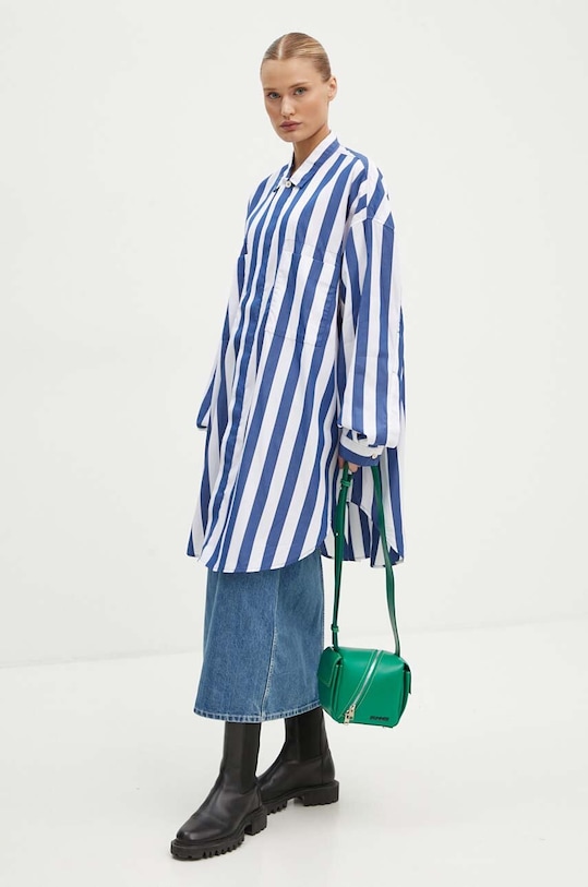 Sunnei camasa din bumbac RTWXSHR008 albastru