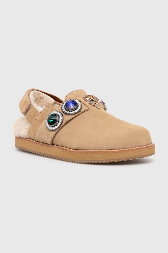 Semišové šľapky Kurt Geiger London Octavia Casual Sling Mule semišová koža béžová 2633540209.BEIGE