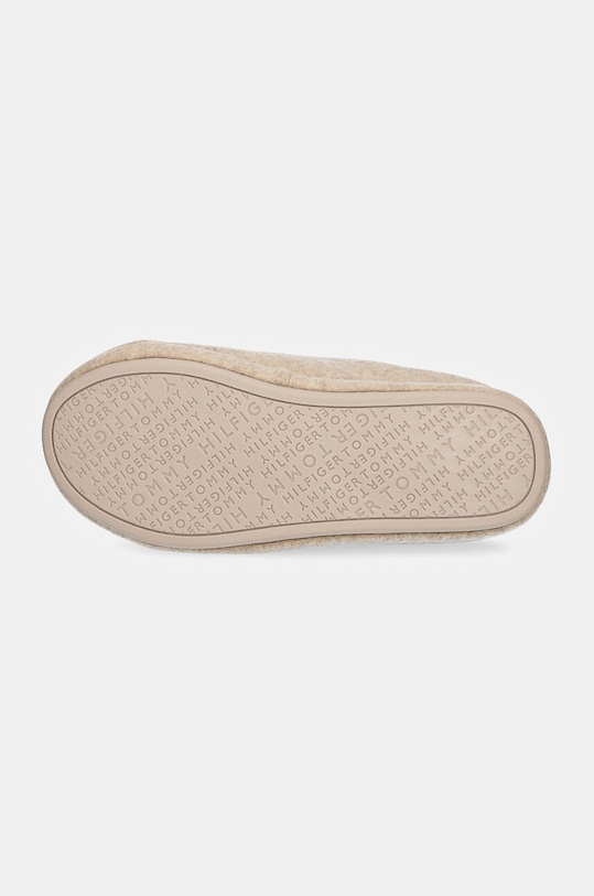 Papuče Tommy Hilfiger TH EMBROIDERED BASICS SLIPPER FW0FW08135 béžová
