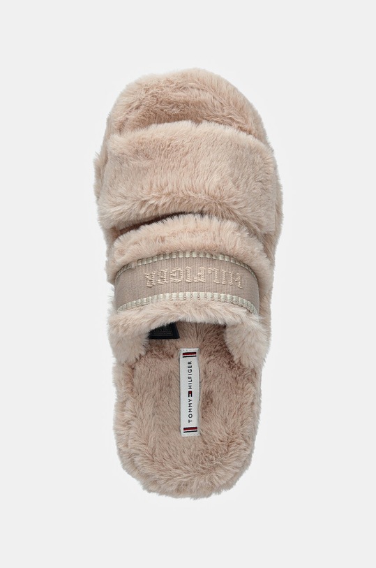 Тапки Tommy Hilfiger HILFIGER FUR BASICS SLIPPER бежевый FW0FW08343