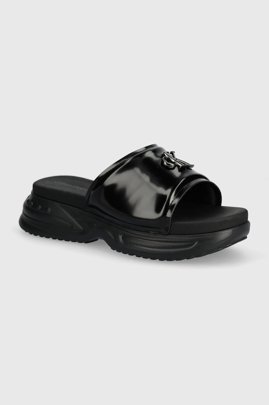 Pantofle Calvin Klein Jeans CHUNKY COMF SLIDE MTR platforma černá YW0YW01506