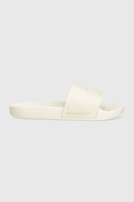 Šľapky Calvin Klein Jeans SLIDE METALLIC IN MTR YW0YW01507 béžová AW24