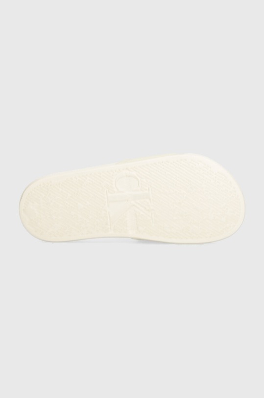 Šľapky Calvin Klein Jeans SLIDE METALLIC IN MTR YW0YW01507 béžová