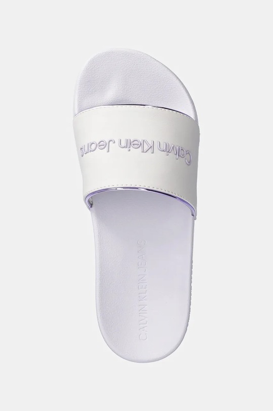 Šľapky Calvin Klein Jeans SLIDE INSTITUITIONAL MTR biela YW0YW01508