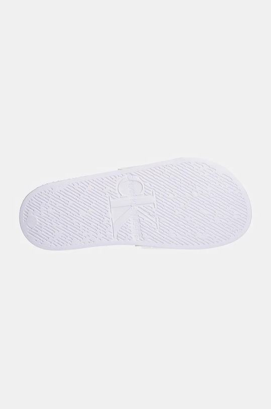 Šľapky Calvin Klein Jeans SLIDE INSTITUITIONAL MTR YW0YW01508 biela