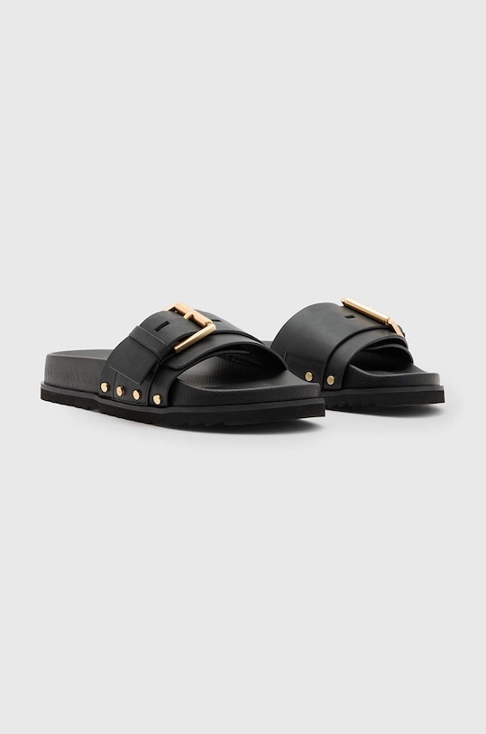 AllSaints klapki skórzane Ellie Stud W029FA.BLK czarny SS24