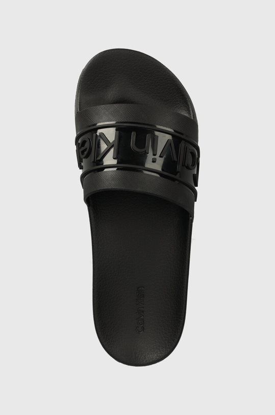 Calvin Klein klapki SLIDE TPU SAFFIANO czarny HW0HW02107