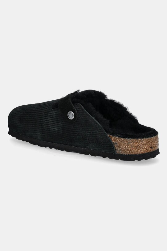 Obuv Semišové šľapky Birkenstock Boston Corduroy Shearling 1028400 čierna