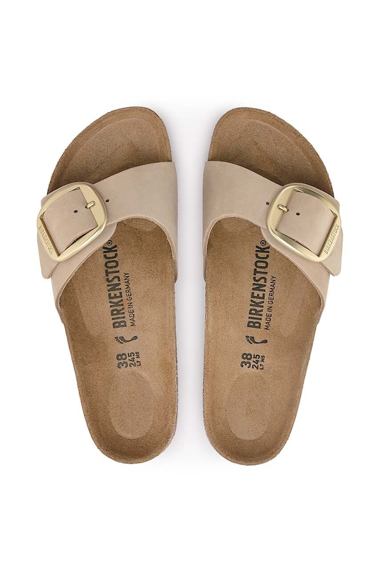 Birkenstock infradito in nubuck Madrid Big Buckle 1024009 beige