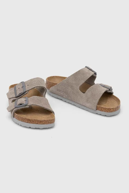 Обувь Замшевые шлепанцы Birkenstock Arizona 1027687 серый