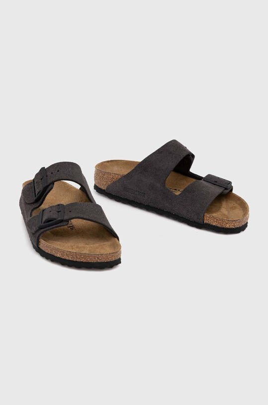 Взуття Замшеві шльопанці Birkenstock Arizona 1028592 сірий