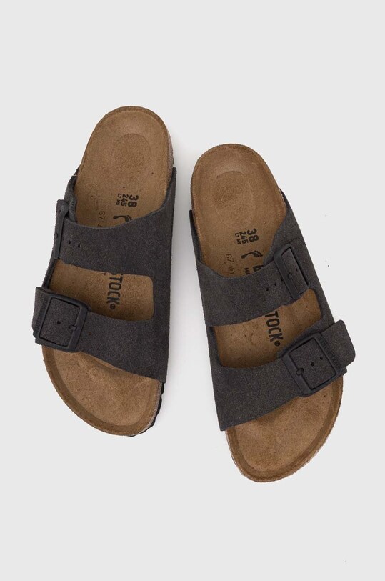 Замшеві шльопанці Birkenstock Arizona 1028592 сірий