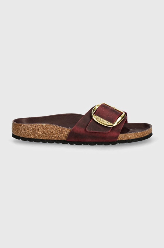 Birkenstock nubuk papucs Madrid Big Buckle 1028031 burgundia AW24