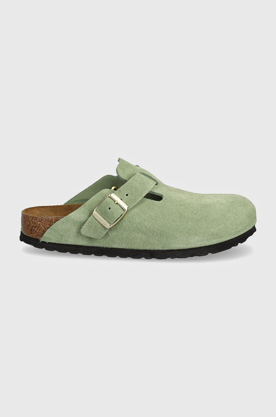 Semišové šľapky Birkenstock Boston SFB 1027934 zelená AW24