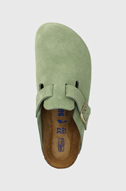 Semišové šľapky Birkenstock Boston SFB zelená 1027934
