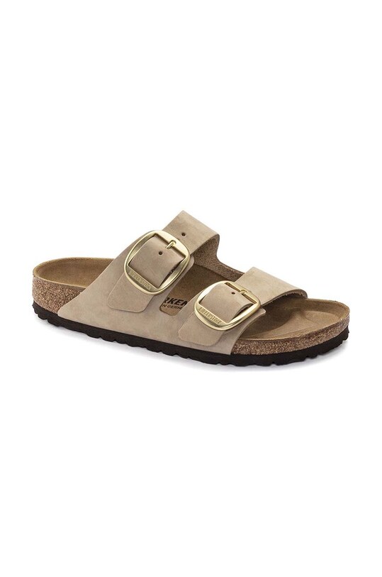 Nubukové šľapky Birkenstock Arizona Big Buckle 1024064 béžová AW24