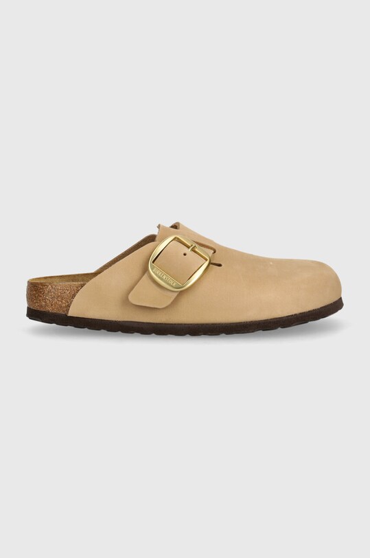 Шльопанці з нубуку Birkenstock Boston Big Buckle 1028052 бежевий AW24