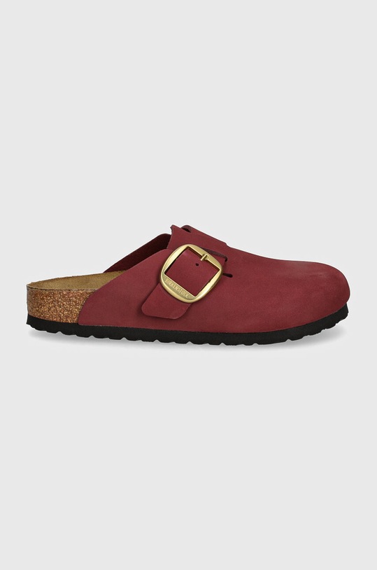 Nubukové pantofle Birkenstock Boston Big Buckle 1028058 růžová AW24