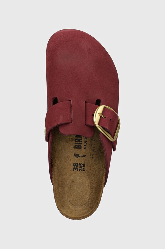 Nubukové pantofle Birkenstock Boston Big Buckle růžová 1028058