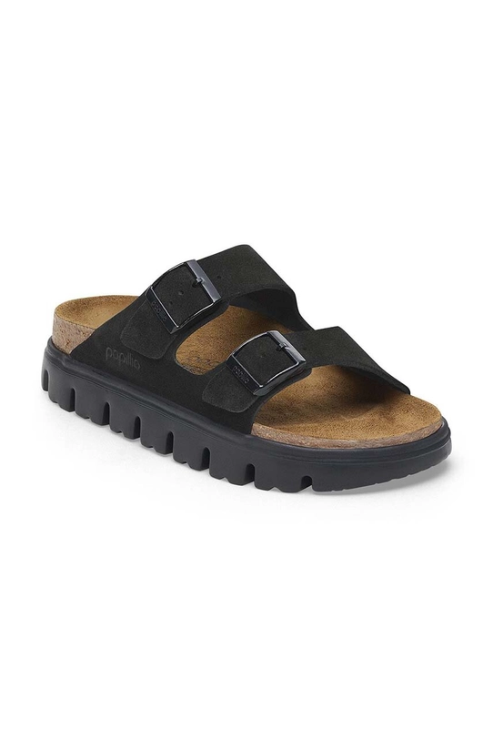 Semišové šľapky Birkenstock Arizona Chunky Birkenstock x Papillio 1028403 čierna AW24