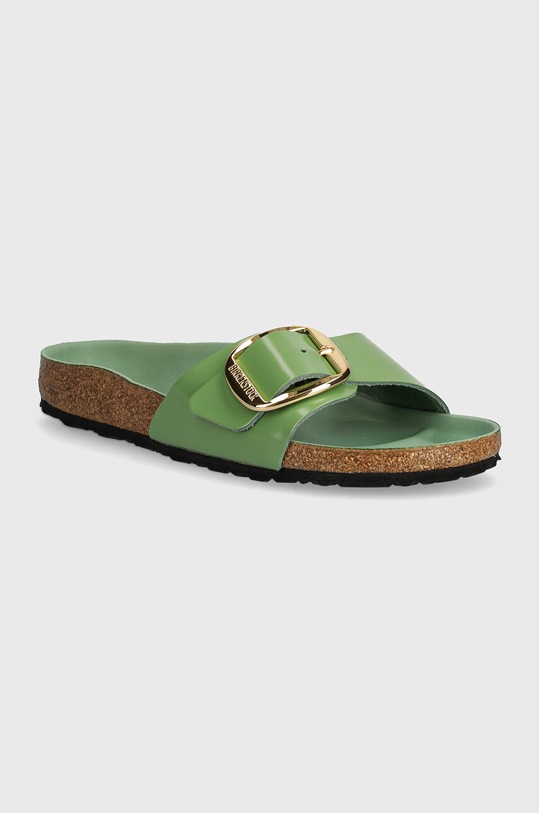 Kožne natikače Birkenstock Madrid Big Buckle Planet friendly zelena 1028738