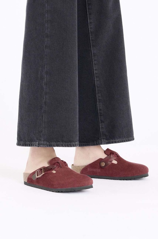 Semišové pantofle Birkenstock Boston Braided 1027925