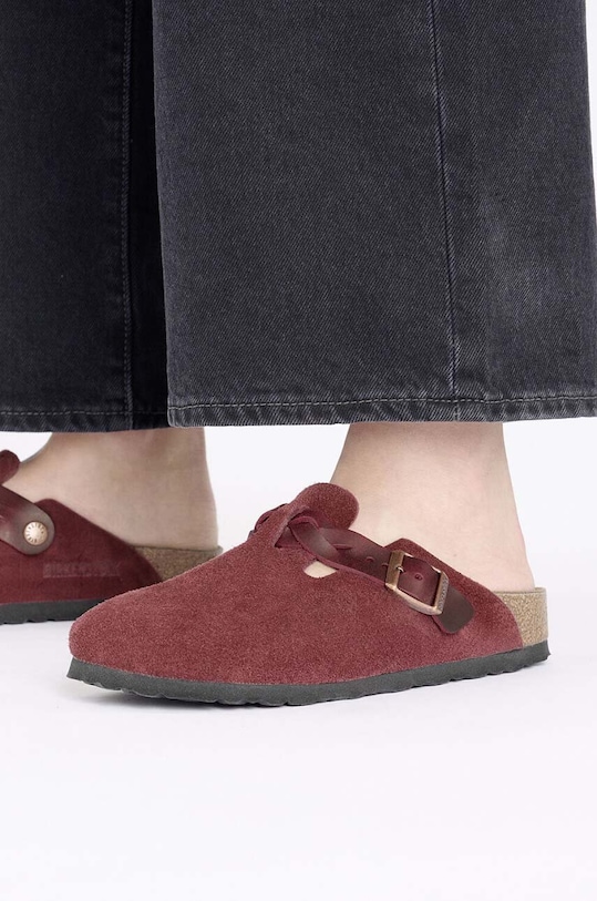 Semišové pantofle Birkenstock Boston Braided 1027925