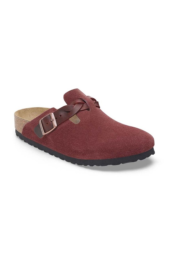 Semišové pantofle Birkenstock Boston Braided 1027925 burgundské AW24