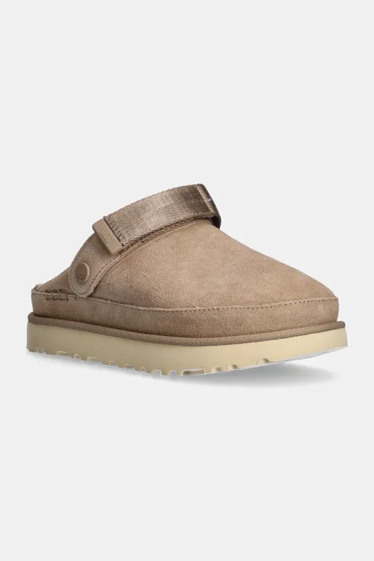 Semišové pantofle UGG Goldenstar Clog semišová kůže béžová 1138252.SAN