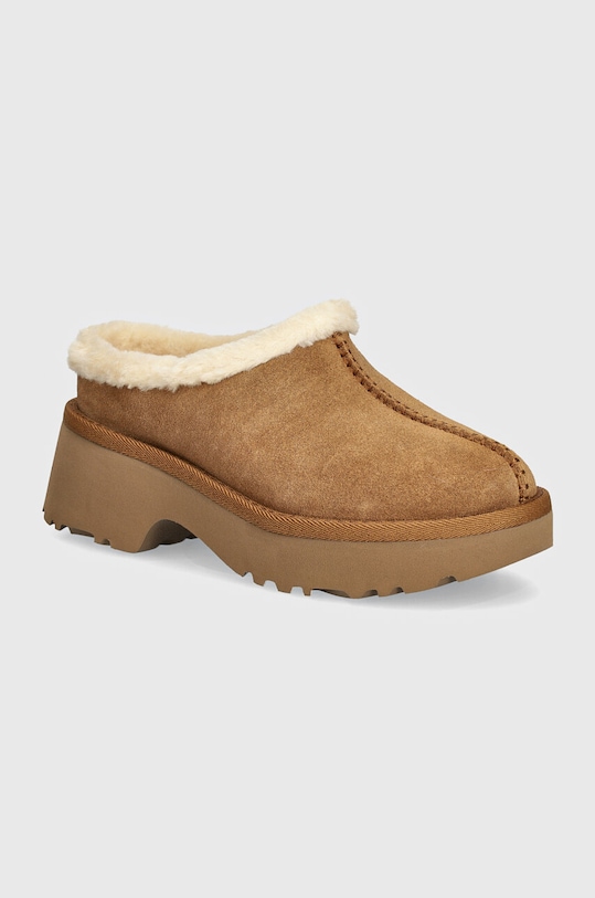Велурени чехли UGG New Heights Cozy Clog кафяв 1162510.CHE