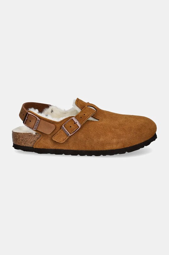 Замшеві тапочки Birkenstock Tokio 1028382 коричневий AW24