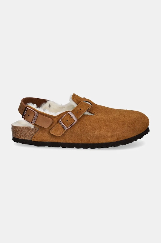 Kućne papuče od brušene kože Birkenstock Tokio 1028382 smeđa AW24