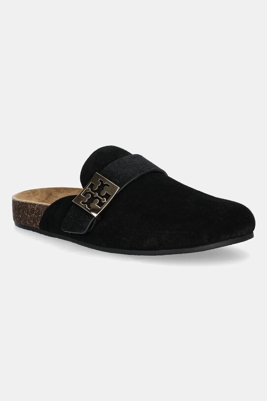 Tory Burch papuci din piele Mellow Mule piele întoarsă negru 154446.006