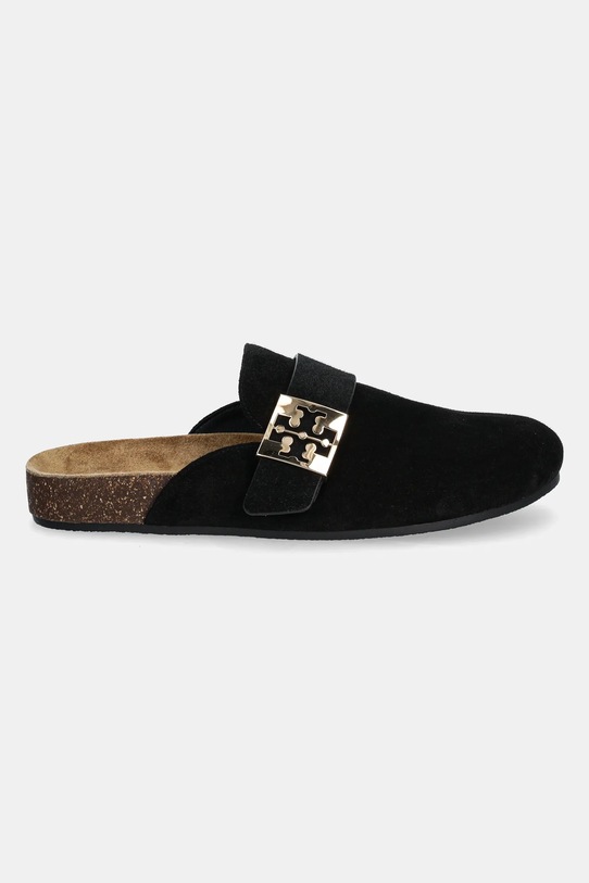 Semišové šľapky Tory Burch Mellow Mule 154446.006 čierna AW24