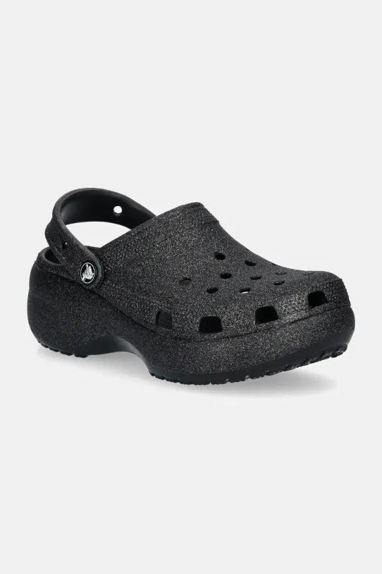 Šľapky Crocs Classic Platform Glitter Clog W platforma čierna 207241.001