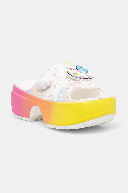Crocs papuci Care Bears Stomp Slide 210108.100 alb AW24