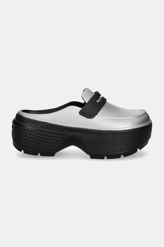 Šľapky Crocs Stomp Metallic Loafer Clog 210363.01V strieborná AW24