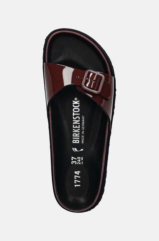 Birkenstock 1774 leather sliders Madrid Shiny Patent Leather maroon 1028659