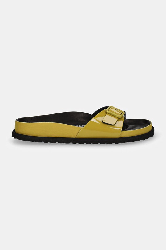 Шкіряні шльопанці Birkenstock 1774 Madrid Shiny Patent Leather 1028698 зелений AW24