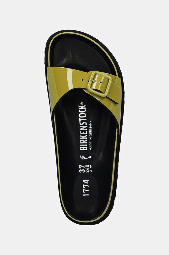 Шкіряні шльопанці Birkenstock 1774 Madrid Shiny Patent Leather зелений 1028698