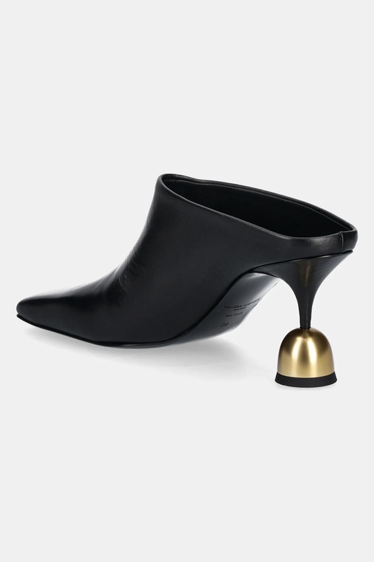 Încălțăminte Vanda Novak slapi de piele Donna Donna.Deep.Black negru