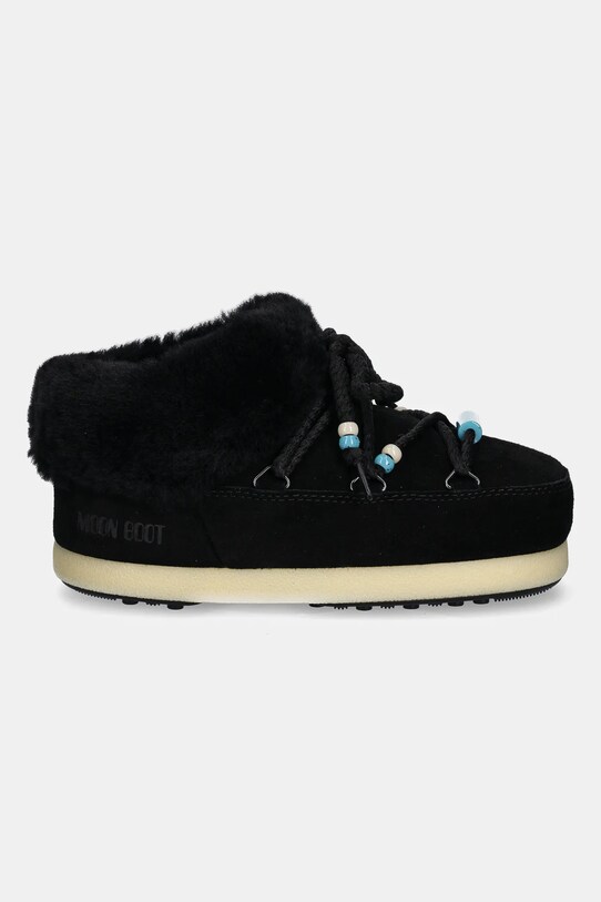 Замшеві тапочки Moon Boot MB EVX MULE SUEDE BEADS 80D1470040.NN13 чорний AW24