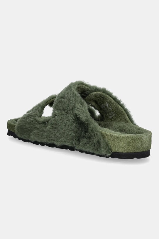 Obuwie Birkenstock 1774 klapki wełniane Arizona BB 1030001 zielony