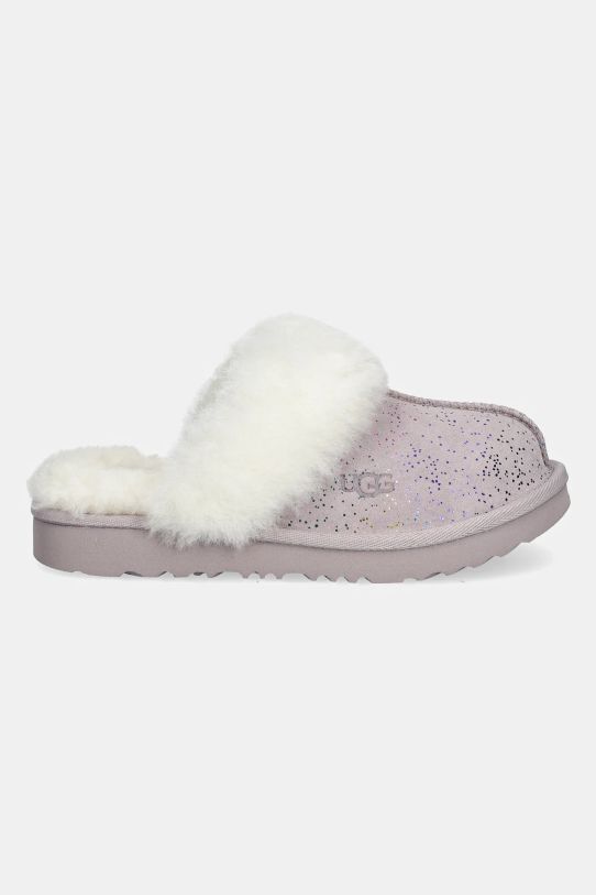 Dječje kućne papuče od brušene kože UGG COZY II SHIMMER SKY 1157672K.G ljubičasta AW24