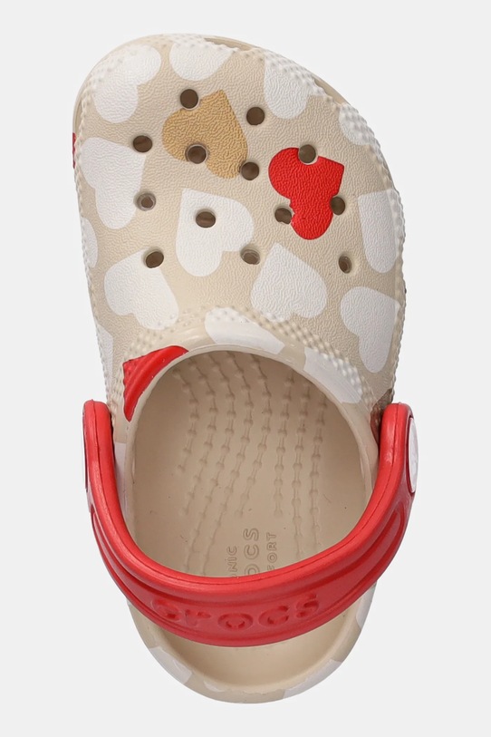 Dječje natikače Crocs CLASSIC HEART PRINT CLOG bež 206832.CLASSIC.HEART.PR