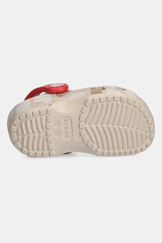Dječje natikače Crocs CLASSIC HEART PRINT CLOG 206832.CLASSIC.HEART.PR bež