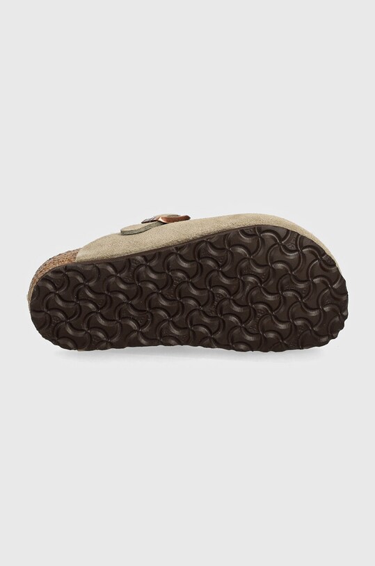 Birkenstock klapki zamszowe dziecięce Boston 1027875 beżowy