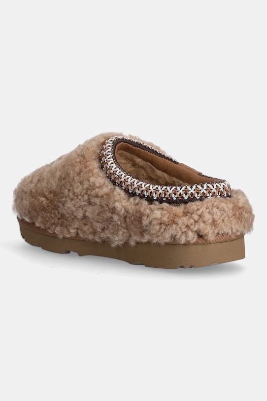 CHLAPEC Dětské vlněné pantofle UGG TASMAN MAXI CURLY 1158256K hnědá